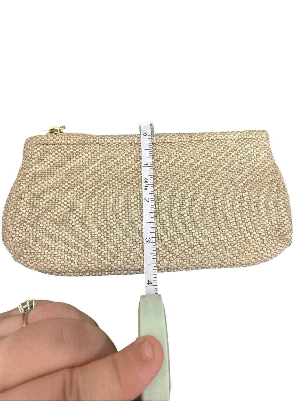 Michael Kors Champagne Metallic Textured Wristlet Clutch